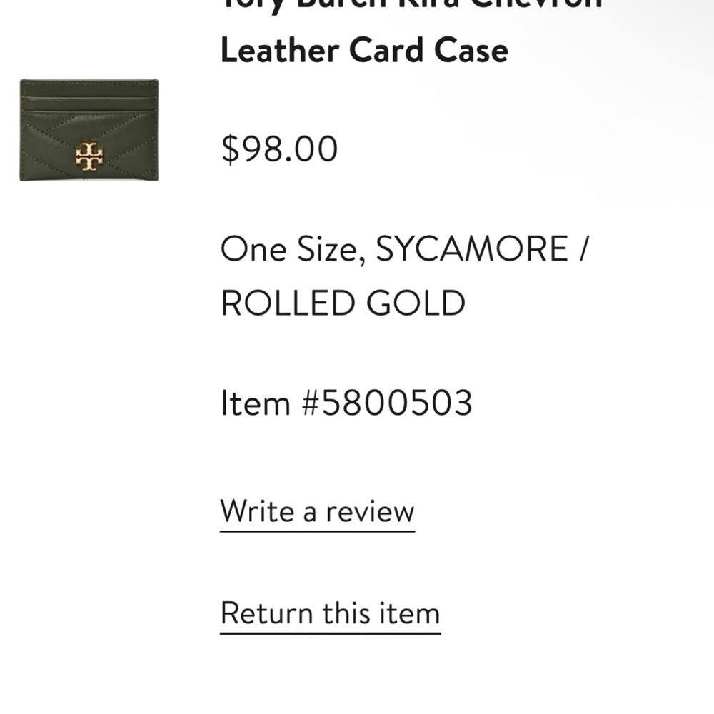 Tory Burch Sycamore and Gold Card Holder